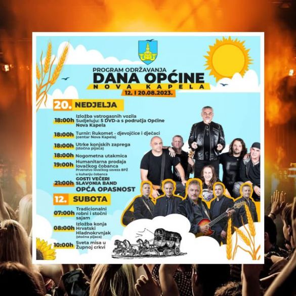 Program obilježavanja Dana Općine Nova Kapela 12. i 20. kolovoza