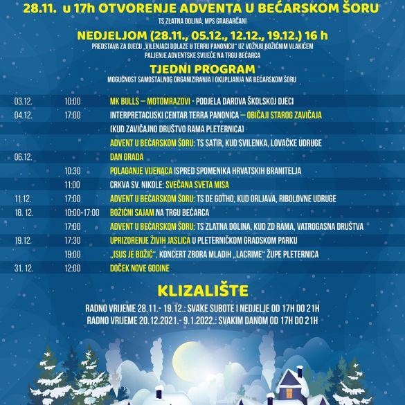 Božićna atmosfera i ove večeri od 17 sati u Pleternici