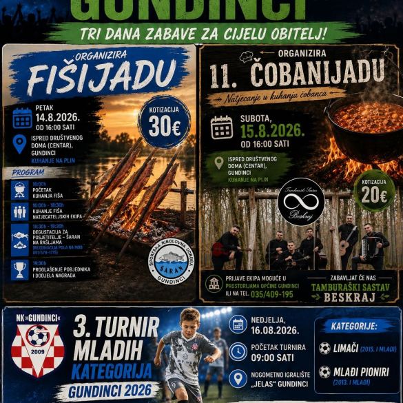 Tri dana dobre zabave ovoga vikenda u općini Gundinci 
