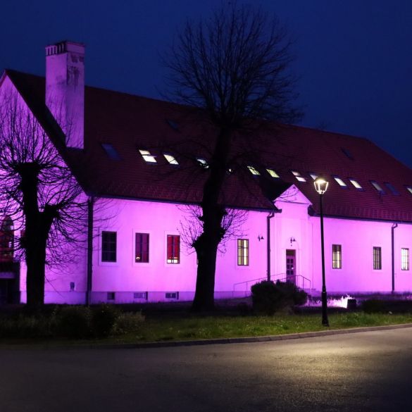 Tvrđava osvijetljena ljubičasto za prijevremeno rođenu djecu